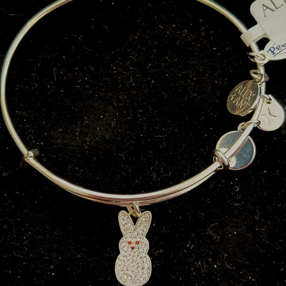 Alex and Ani Silver PAVE’ Bunny Charm Bangle - Picture 2 of 3